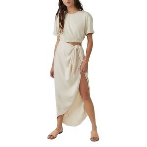 Free People Rea Maxi Sumer Khaki with Side Slit